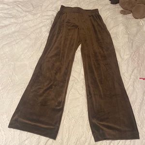 brown velour pants